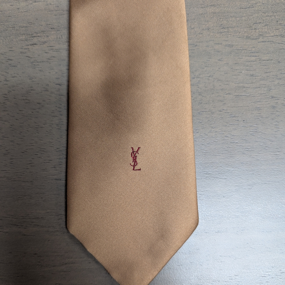 Yves Saint Laurent Bronze 100% Silk Tie